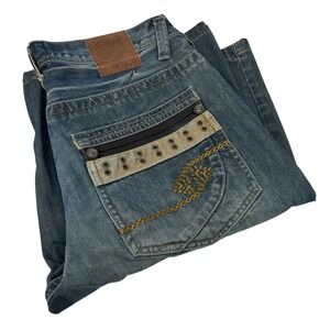ENYCE Vintage Y2K Unique Faded Denim Baggy Wide Leg Jean‎ Shorts Skater Jorts 34